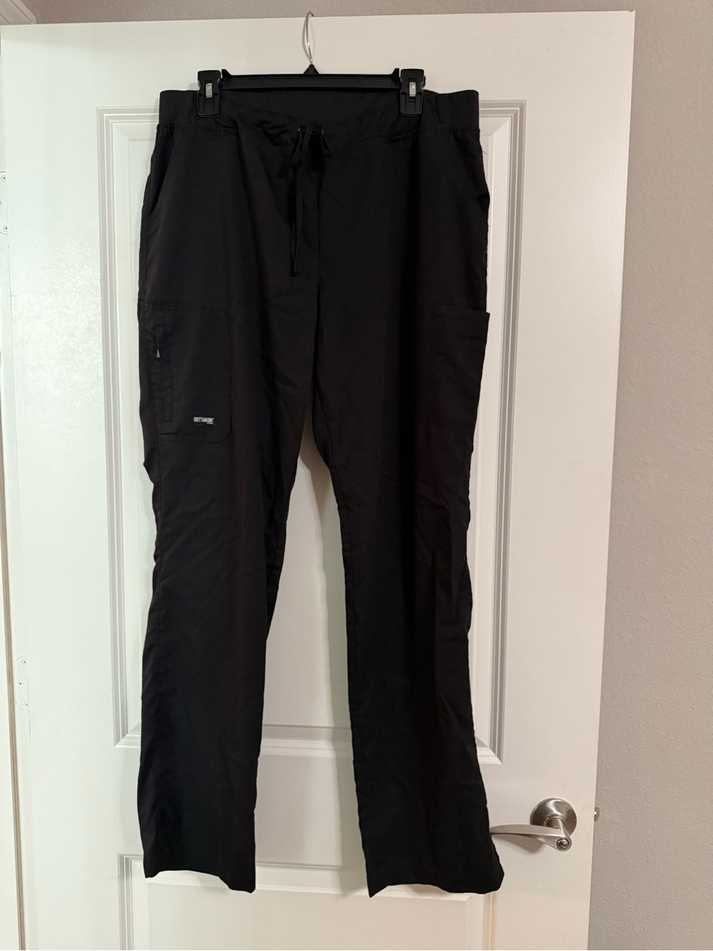 Grey’s Anatomy Women’s Black Cargo Scrub Pants with Drawstring Waist